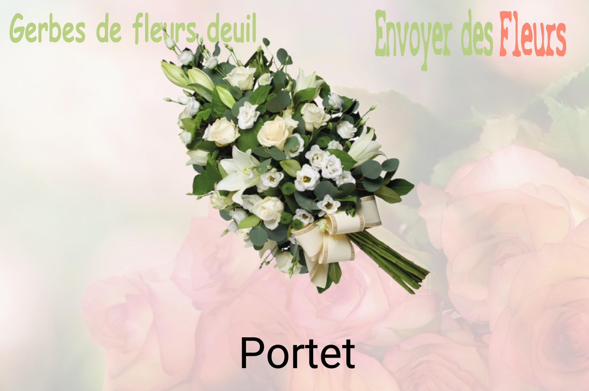Gerbe de fleurs de deuil livrée à Portet